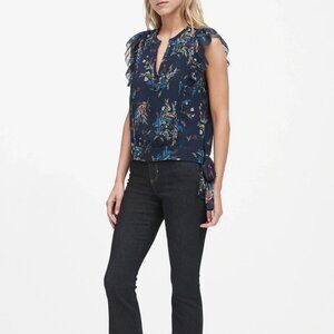 Banana Republic Floral Ruffle Blouse S NWT